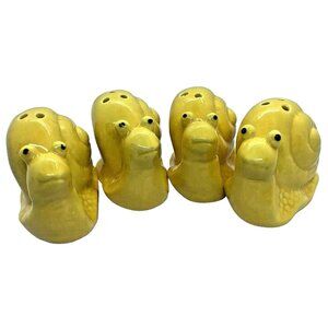 Yellow Snail Salt & Pepper Shakers Escargot Set of Two Pairs